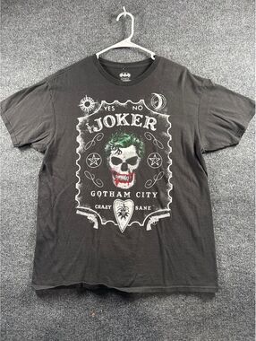 DC Comics Batman Joker Gotham City Ouija Board Graphic T Shirt Black Mens L